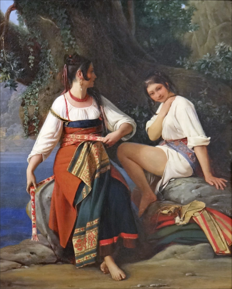Two bathers, San Donato Val di Comino costume (1827) - Nantes Museum of Arts